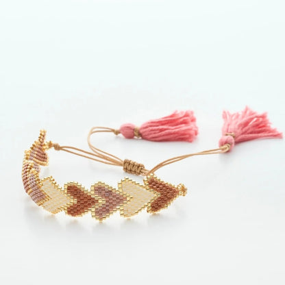 Kenzy Mii - Coffee Shades & Side Hearts Bracelet