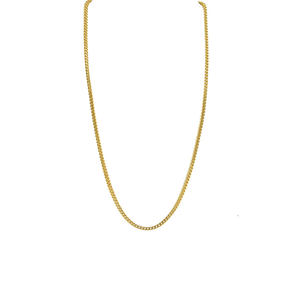 Kenzy Mii - 2.5mm Stainless Steel Square Franco Unisex Chain