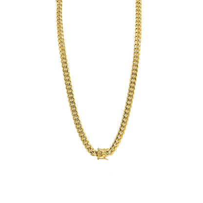 Kenzy Mii - 8mm Stainless Steel Miami Cuban Stone Head Locked Unisex Chain