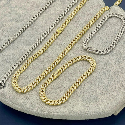 Kenzy Mii - 925 Sterling Silver Bling Miami Cuban Link Unisex Bracelets